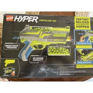 Nerf Hyper Impulse-40 Blaster, 30 Nerf Hyper Rounds, Fires Up To 110 Feet/sec